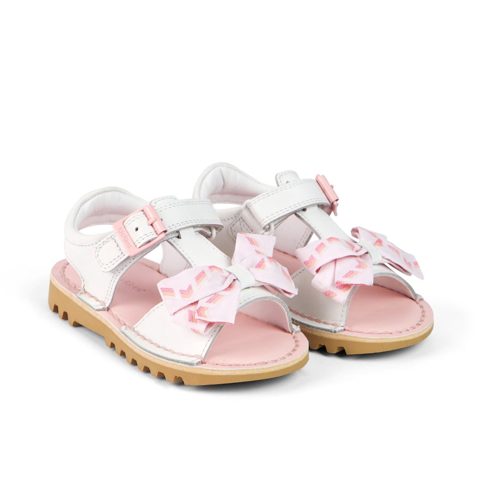 Infant Girls Kick Bow Sandals Leather White
