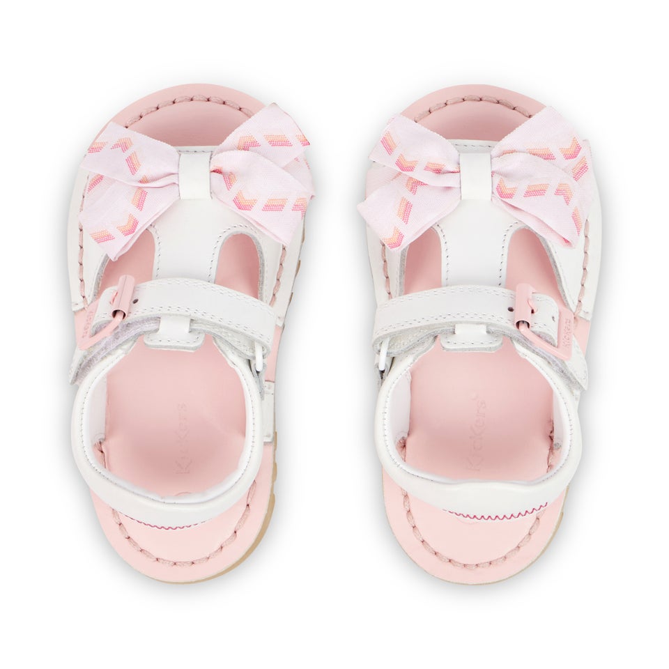 Infant Girls Kick Bow Sandals Leather White
