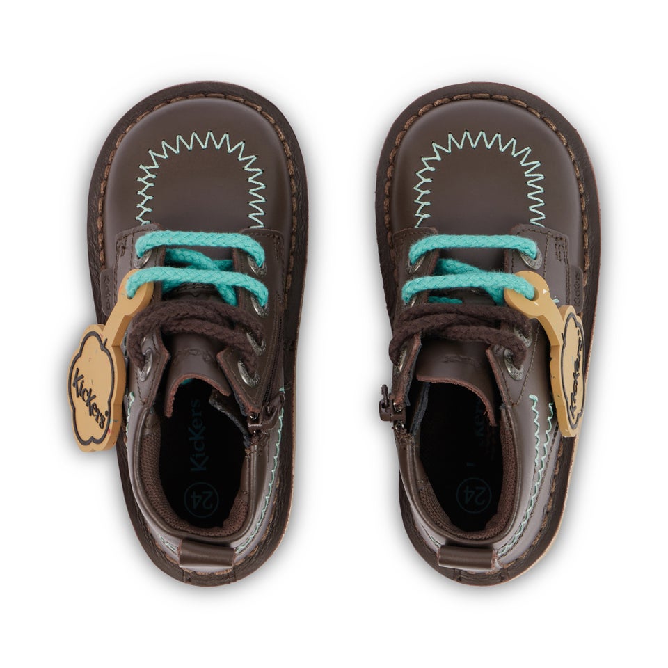 Infant Boys Kick Hi ZigZag Boots Leather Brown