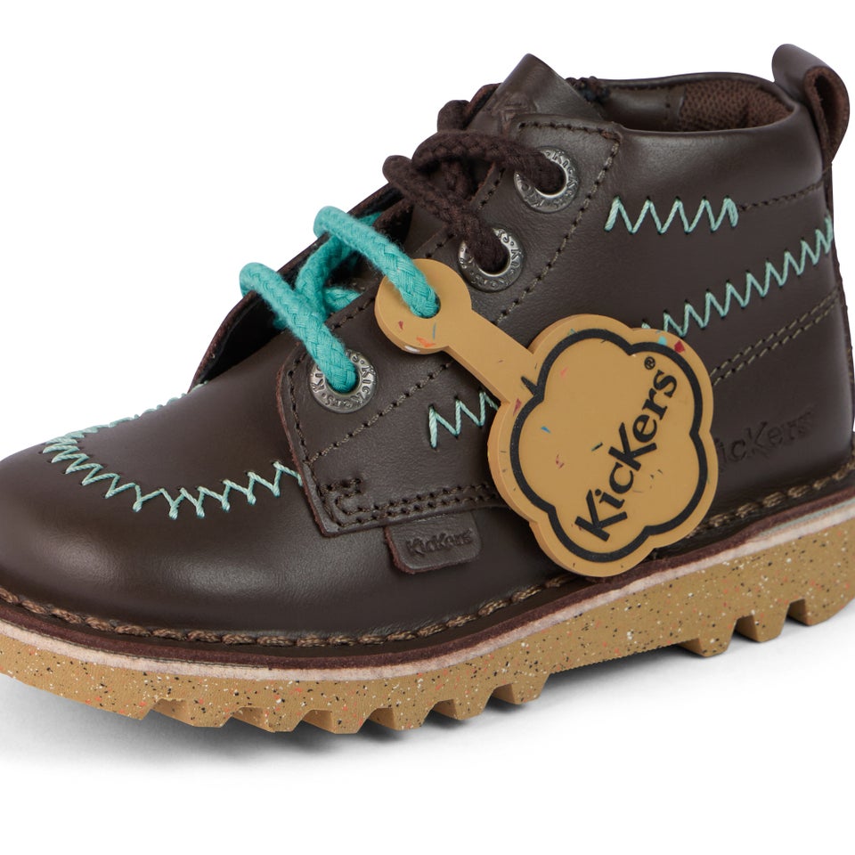 Infant Boys Kick Hi ZigZag Boots Leather Brown