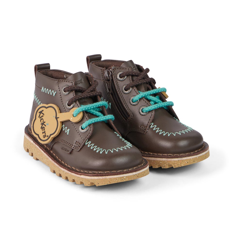 Infant Boys Kick Hi ZigZag Boots Leather Brown