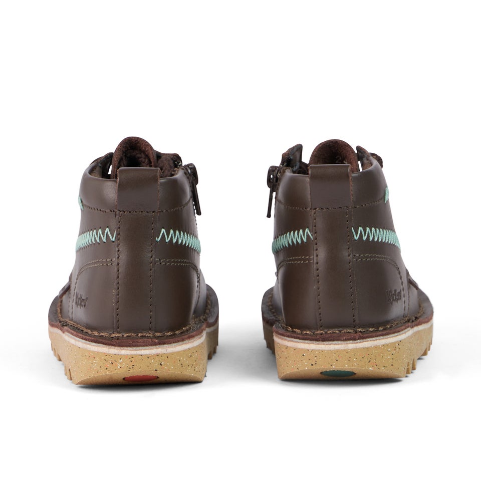Infant Boys Kick Hi ZigZag Boots Leather Brown