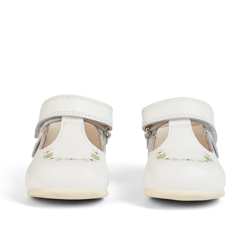Baby Kick T-Bar Flower Shoes Leather White