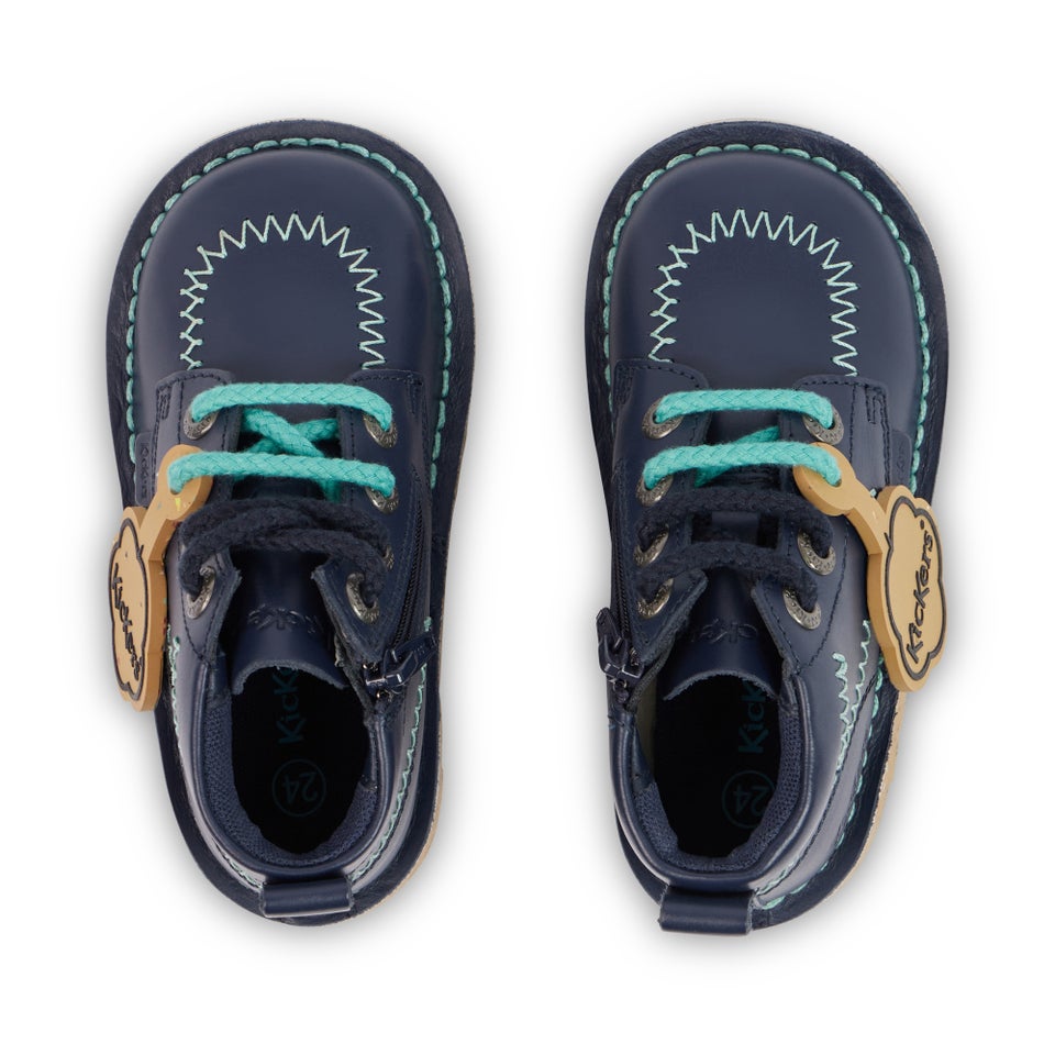 Infant Boys Kick Hi ZigZag Boots Leather Navy