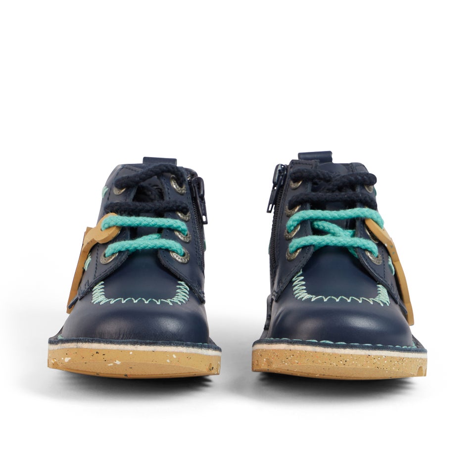 Infant Boys Kick Hi ZigZag Boots Leather Navy