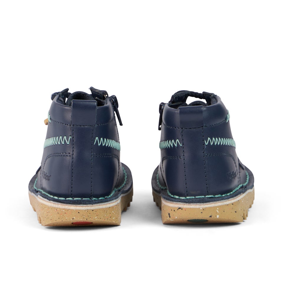 Infant Boys Kick Hi ZigZag Boots Leather Navy