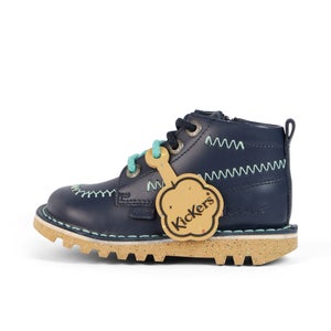 Infant Boys Kick Hi ZigZag Boots Leather Navy - 8