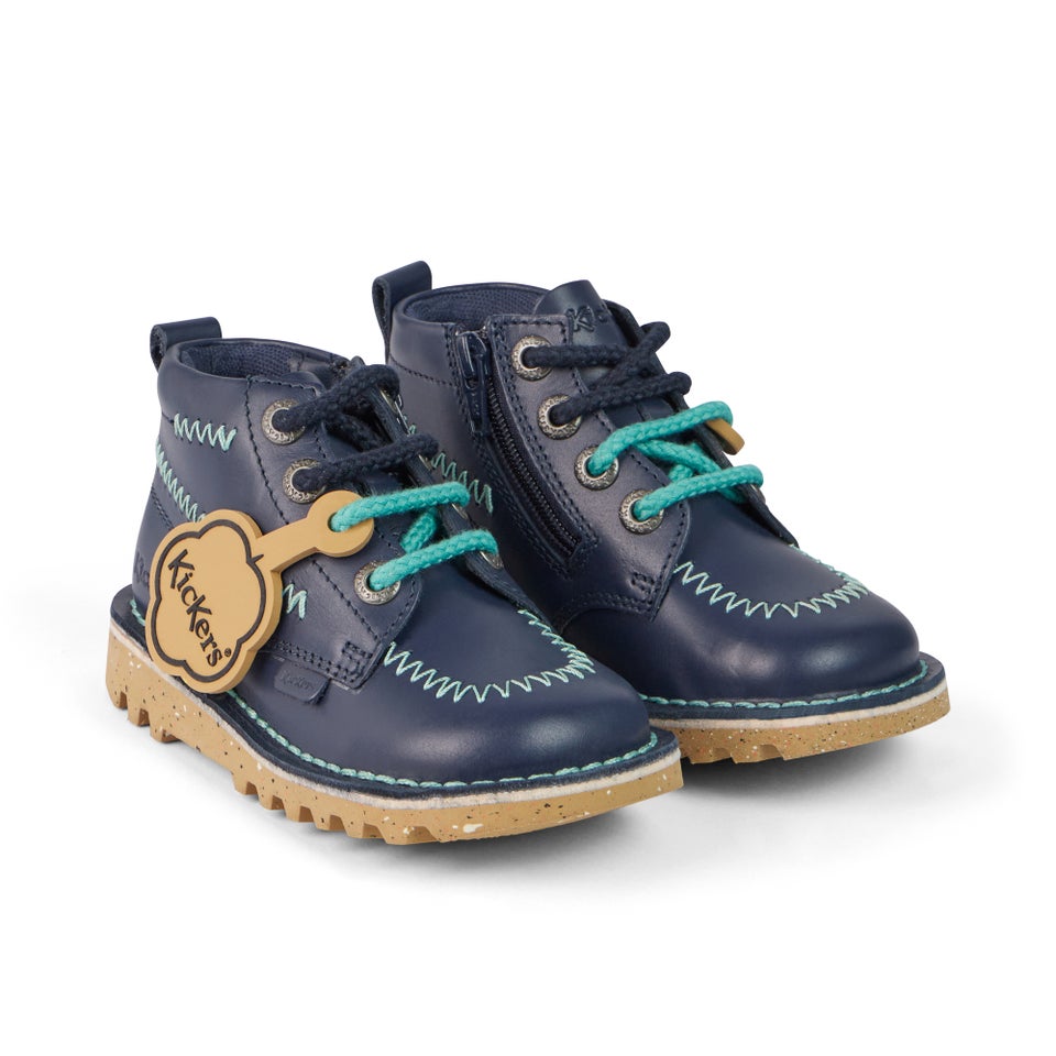 Infant Boys Kick Hi ZigZag Boots Leather Navy