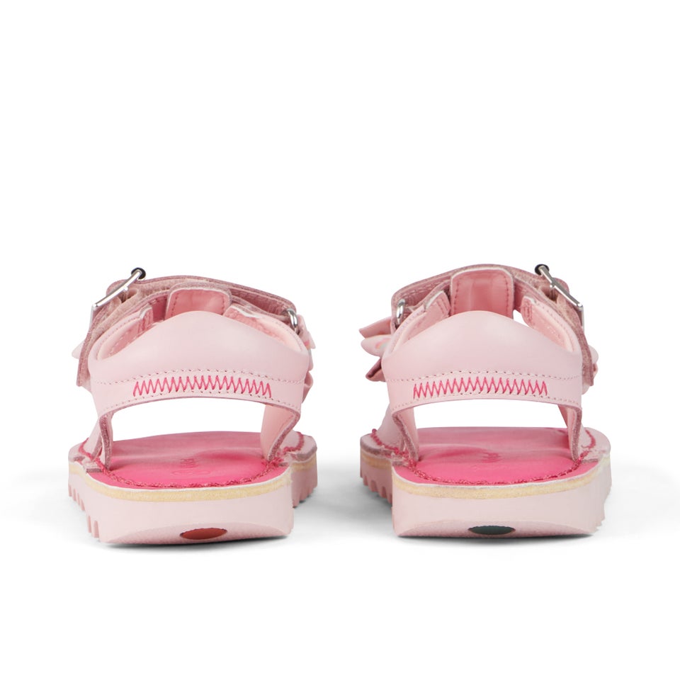 Infant Girls Kick Bow Sandals Leather Pink