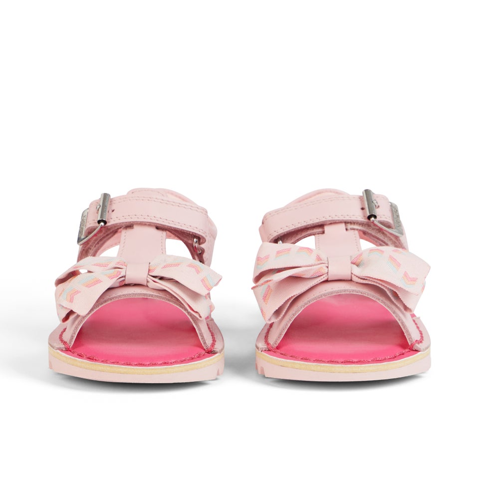 Infant Girls Kick Bow Sandals Leather Pink