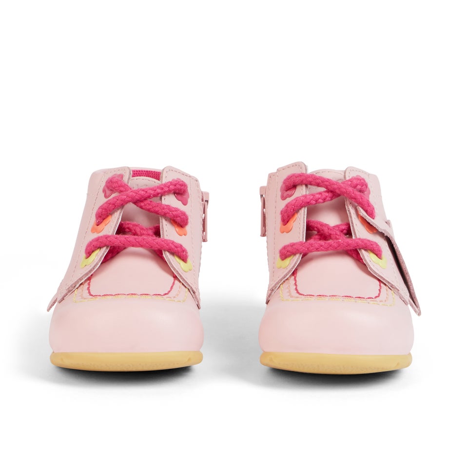 Baby Kick Hi Flower Boots Leather Pink