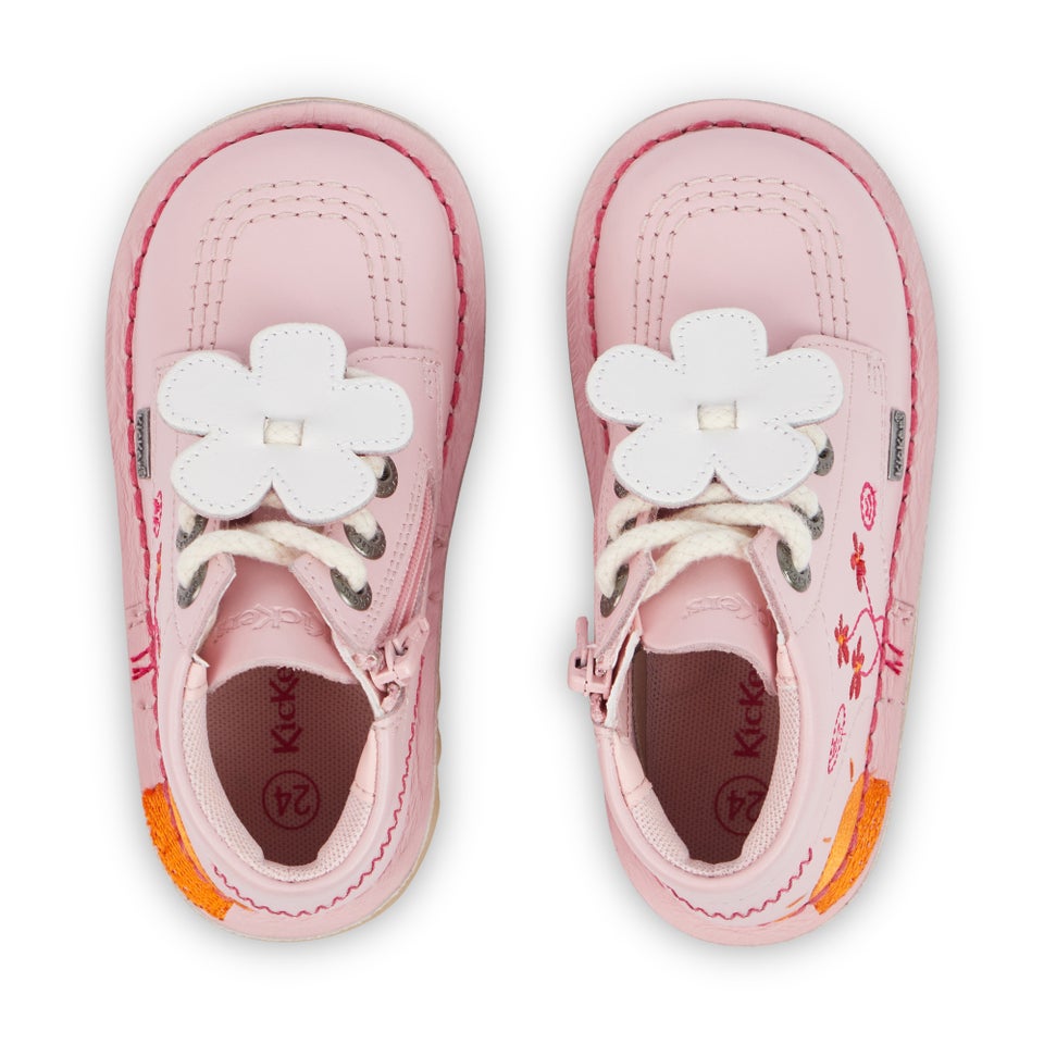 Infant Girls Kick Hi Happy Boots Leather Pink