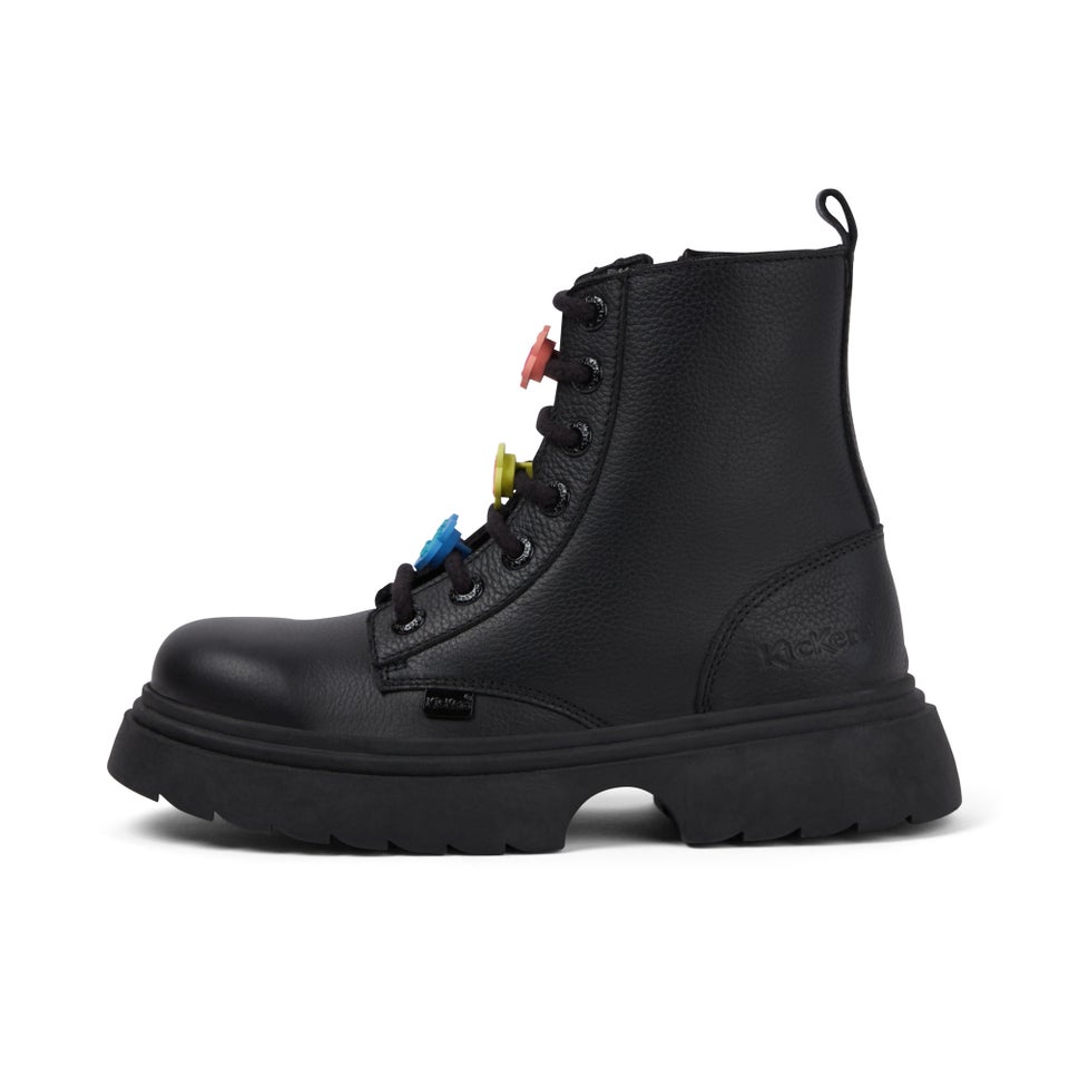 Junior Girls Kenzi Boot Charm Leather Black