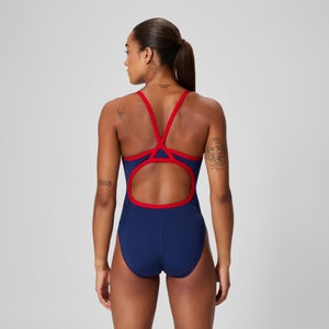 Women's - Solid Flyback Training One Piece Navy/Red