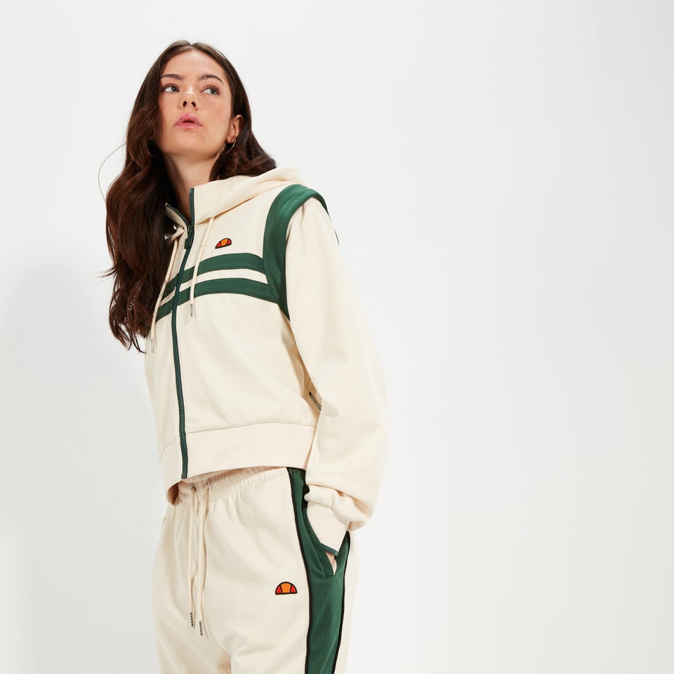 Crop-Trainingstop Perna für Damen, Cremeweiß