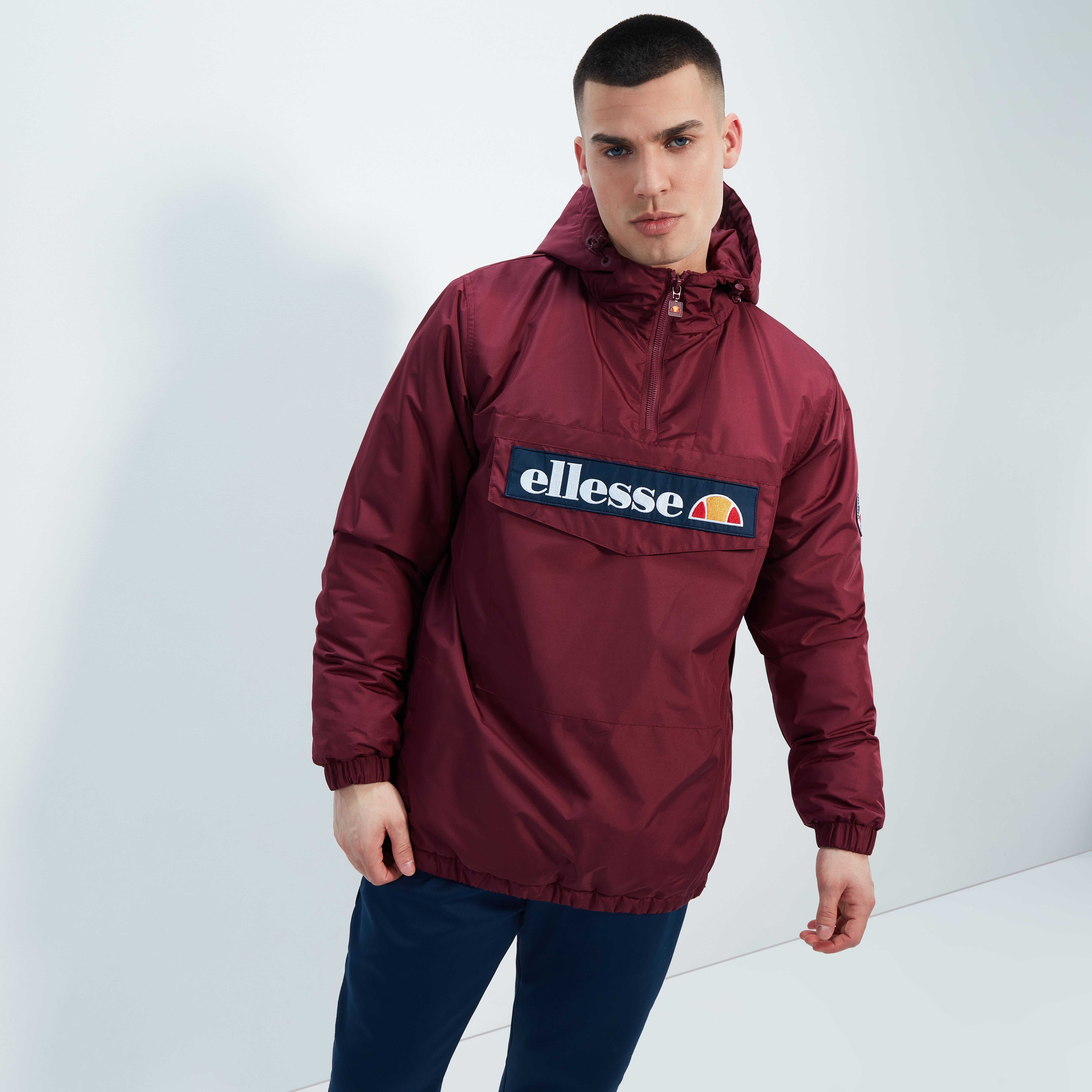 Ellesse フード付きレッドジャケット Men's Monterini OH Jacket Burgundy | ellesse UK