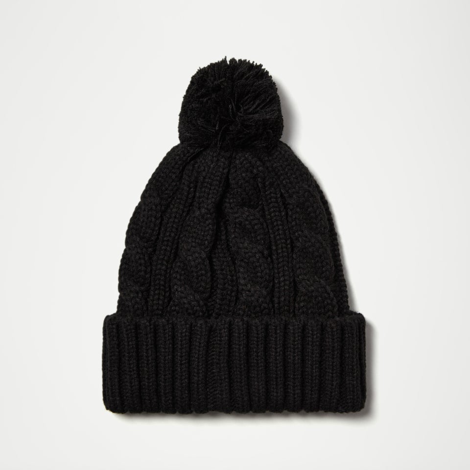 Bommelmütze Hanna für Damen, Schwarz