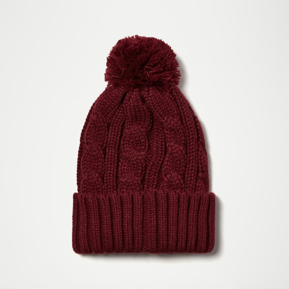 Women's Hanna Pom Pom Beanie Burgundy