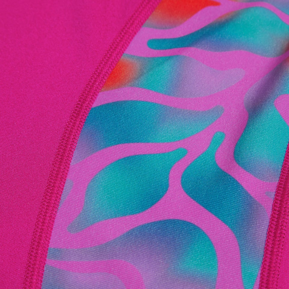 Bedrucktes langärmliges Rash-Top für Damen Beere/Mauve