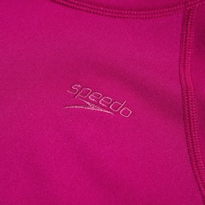 Bedrucktes kurzärmliges Rash-Top für Damen Beere/Mauve