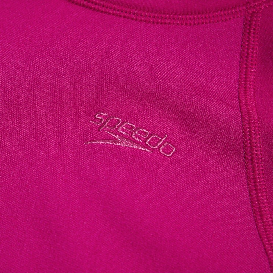 Bedrucktes kurzärmliges Rash-Top für Damen Beere/Mauve