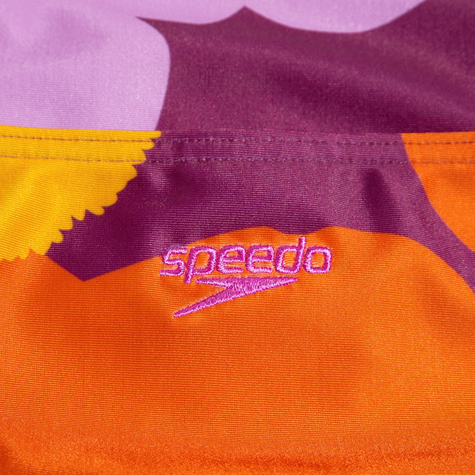 Bikini Femme à fines bretelles réglables imprimé bleu sarcelle/mangue