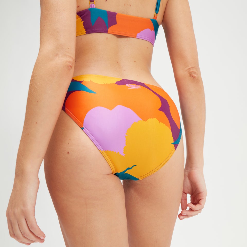 Bikini Femme à fines bretelles réglables imprimé bleu sarcelle/mangue