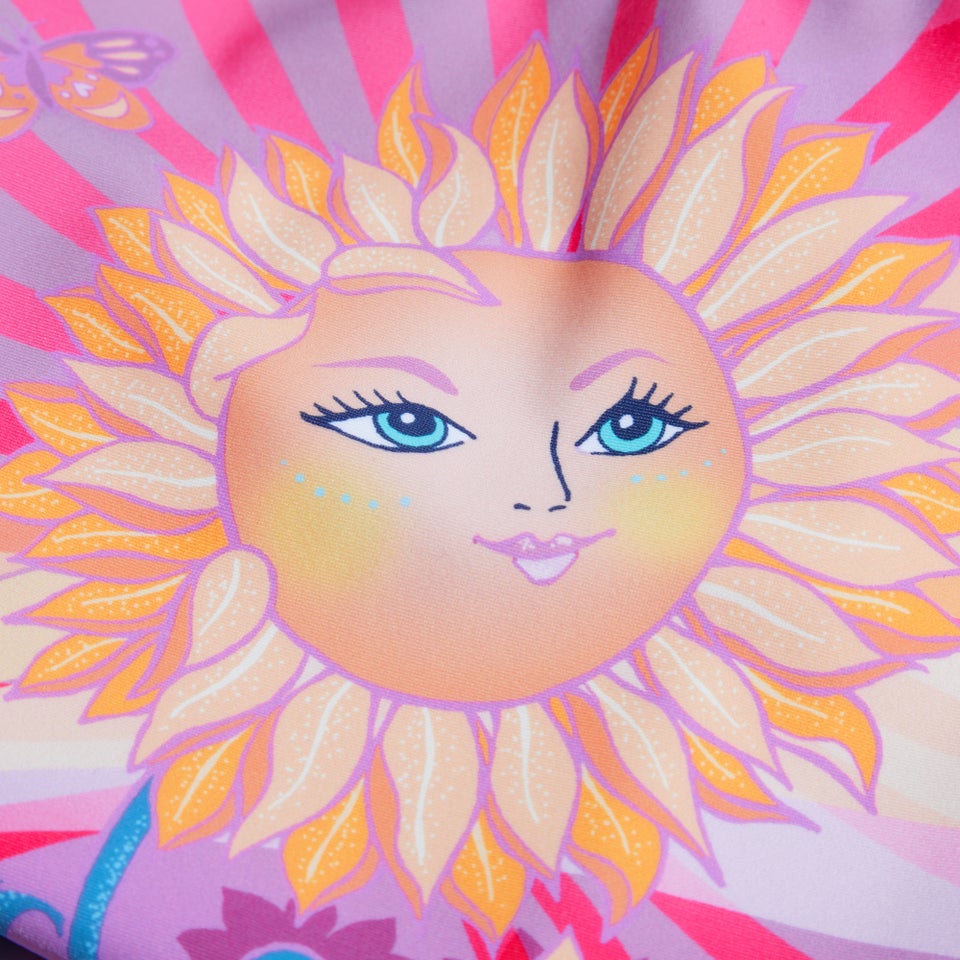 Mädchen Badeanzug mit digitalem Print Orange/Lila