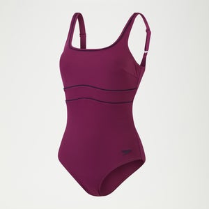 Maillot de bain Femme effet galbant OpusGem Bonnet E+ imprimé baie/bleu marine