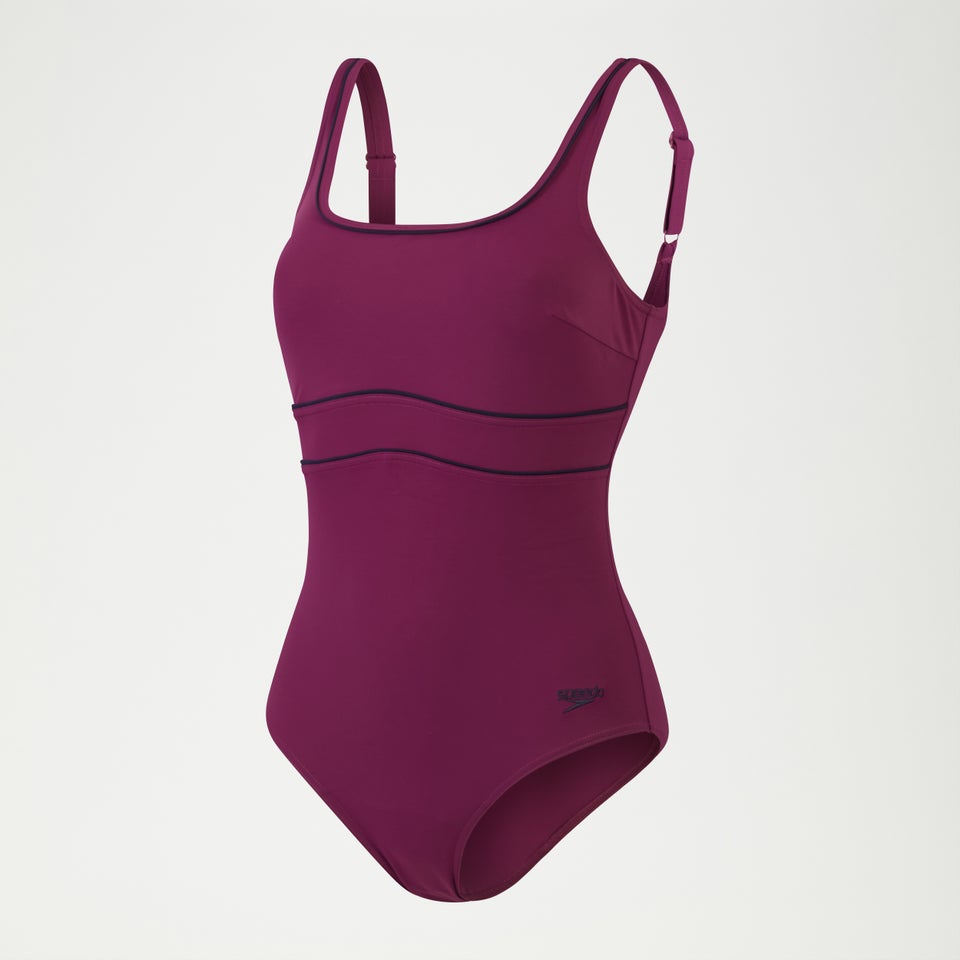 Maillot de bain Femme effet galbant OpusGem Bonnet E+ imprimé baie/bleu marine