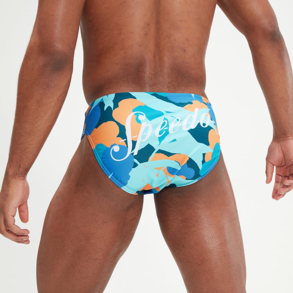 Escape-Badehose 6 cm für Herren Blau/Apricot