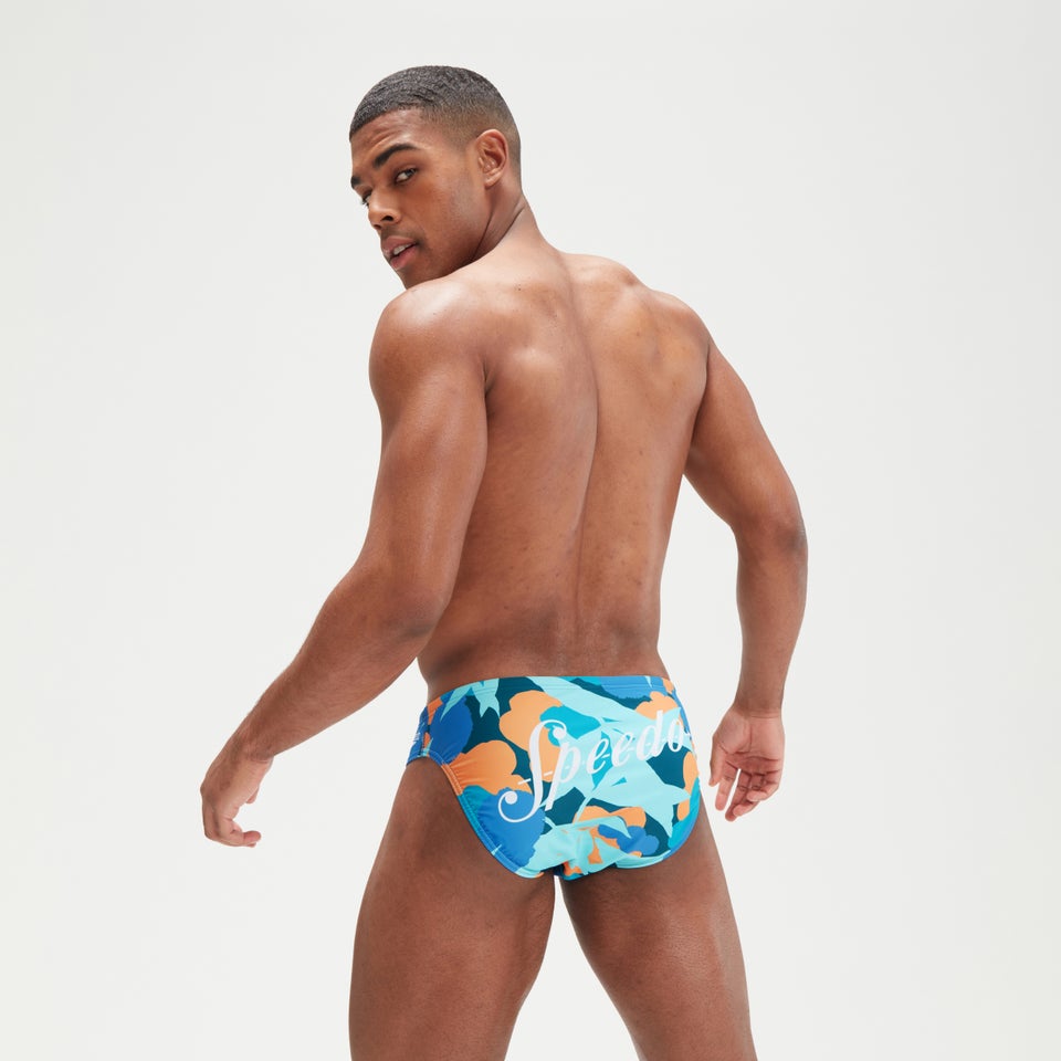 Escape-Badehose 6 cm für Herren Blau/Apricot