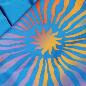 Bedruckter Pulseback-Badeanzug für Mädchen Blau/Mango