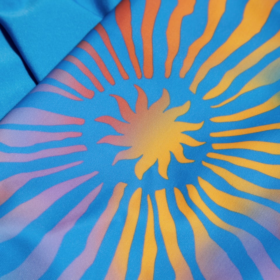 Bedruckter Pulseback-Badeanzug für Mädchen Blau/Mango