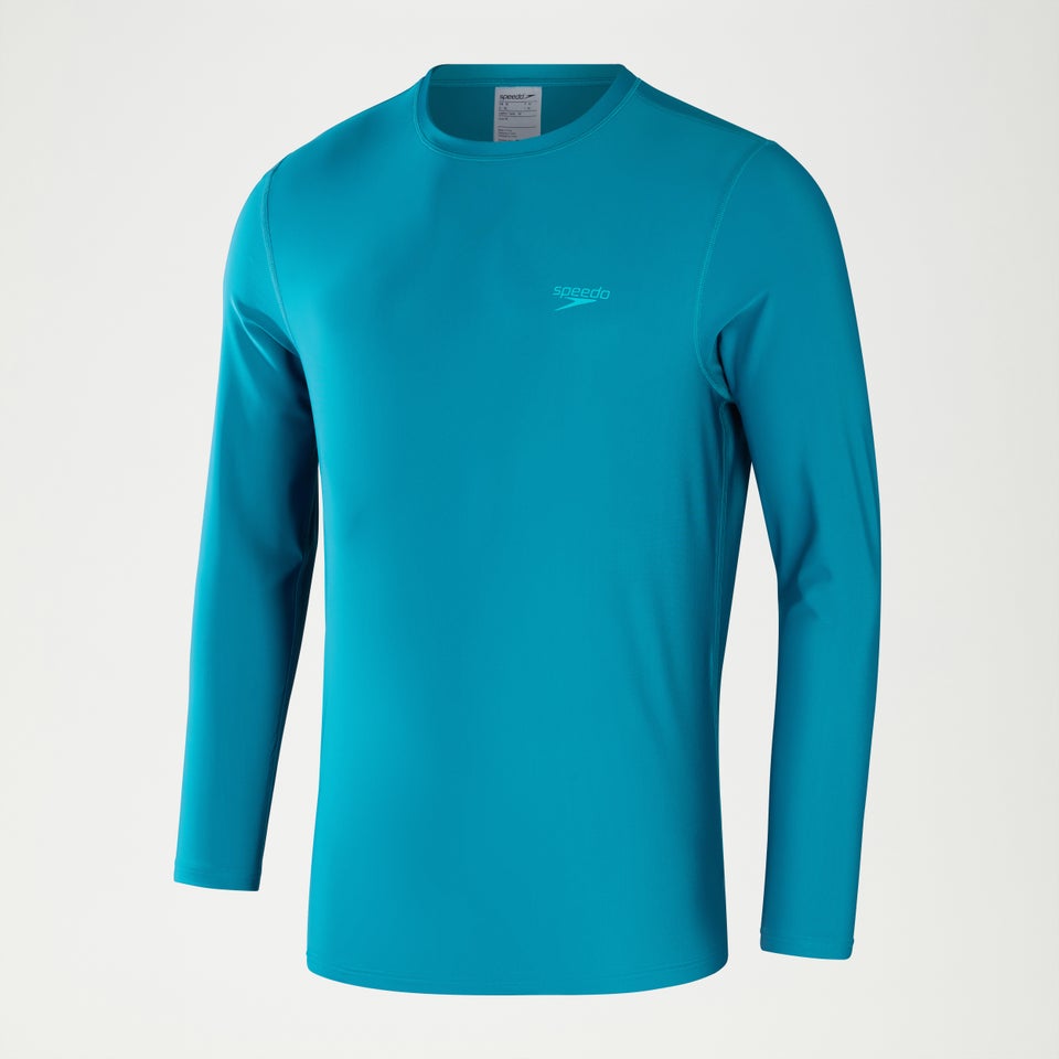 Men's Printed Long Sleeve Swim Tee Teal
