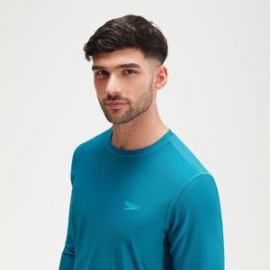 Men's Printed Long Sleeve Swim Tee Teal