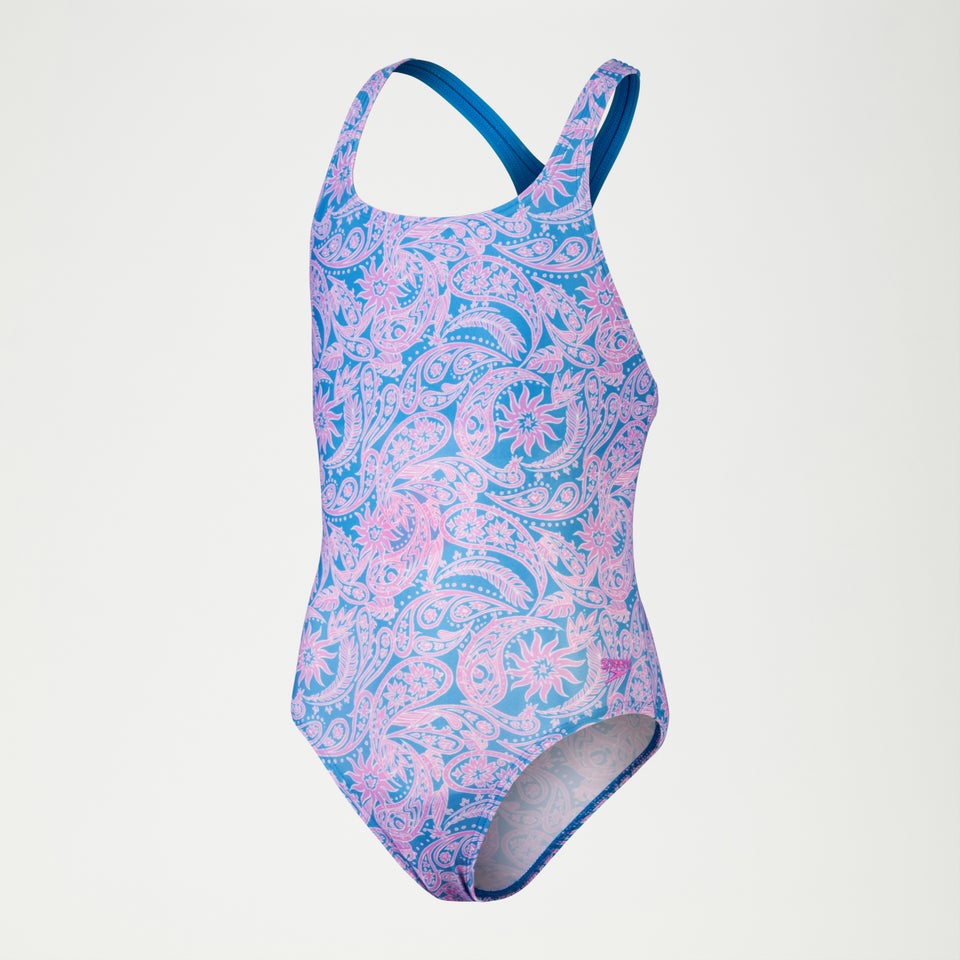 Maillot de bain Fille Medalist imprimé bleu/violet