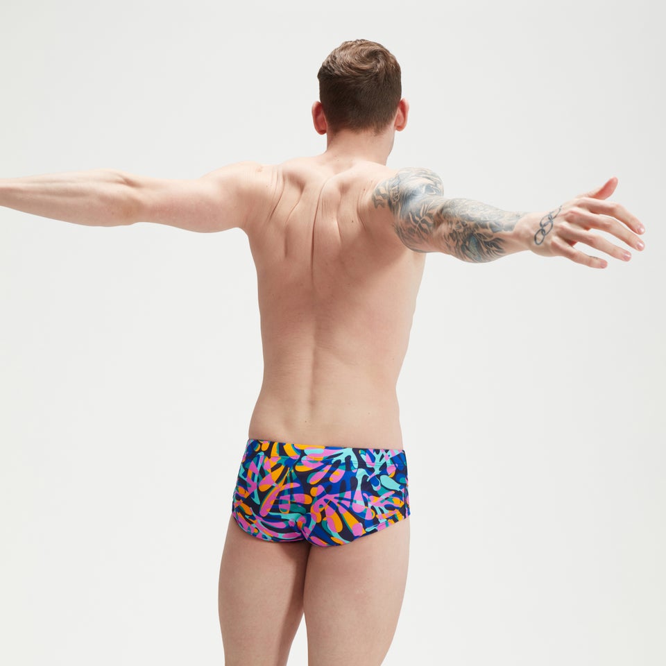 Slip de bain Homme Club Training Allover Digital 13,5 cm bleu/mangue