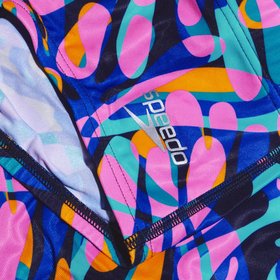 Slip de bain Homme Club Training Allover Digital 13,5 cm bleu/mangue