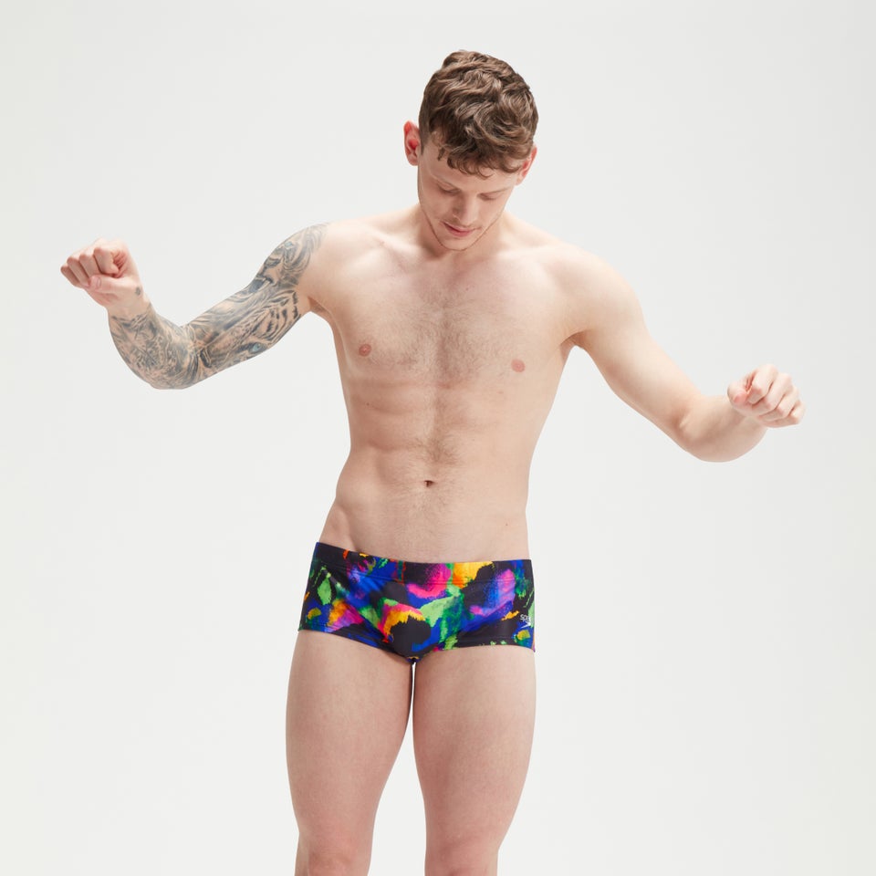 Slip de bain Homme Club Training Allover 13,5 cm noir/mangue