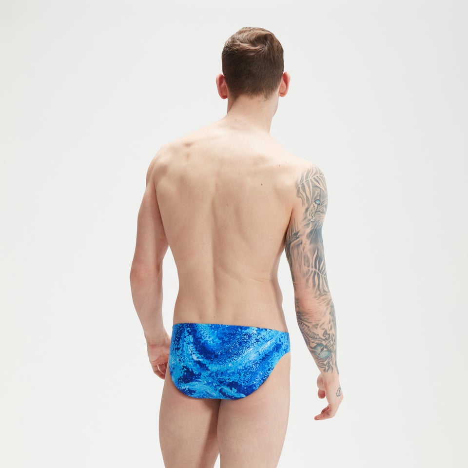 Slip de bain Homme Club Training Allover Digital 5 cm bleu