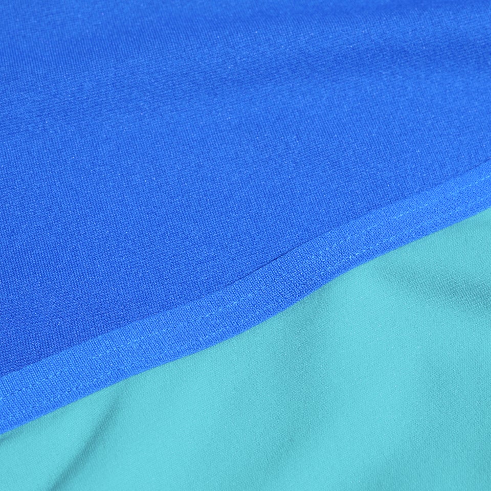 Damen Einfarbiger Badeanzug mit V-Rücken Blau