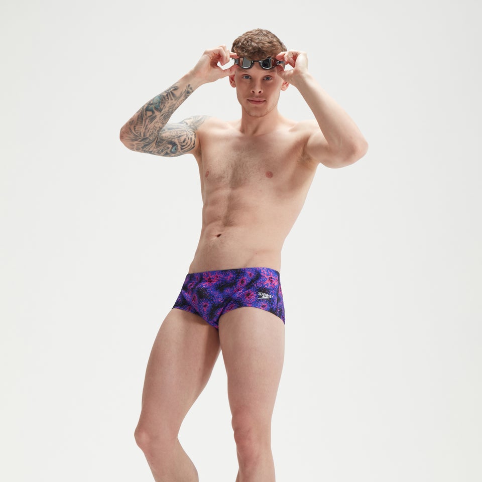 Slip de bain Homme Club Training Allover 13,5 cm noir/bleu