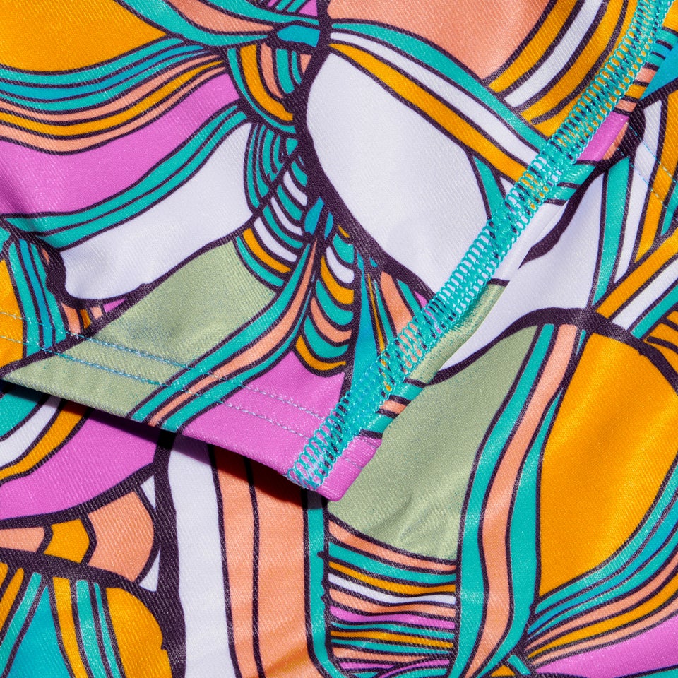 Herren Club Training Badehose mit digitalem Allover-Print, 17 cm Blau/Grün