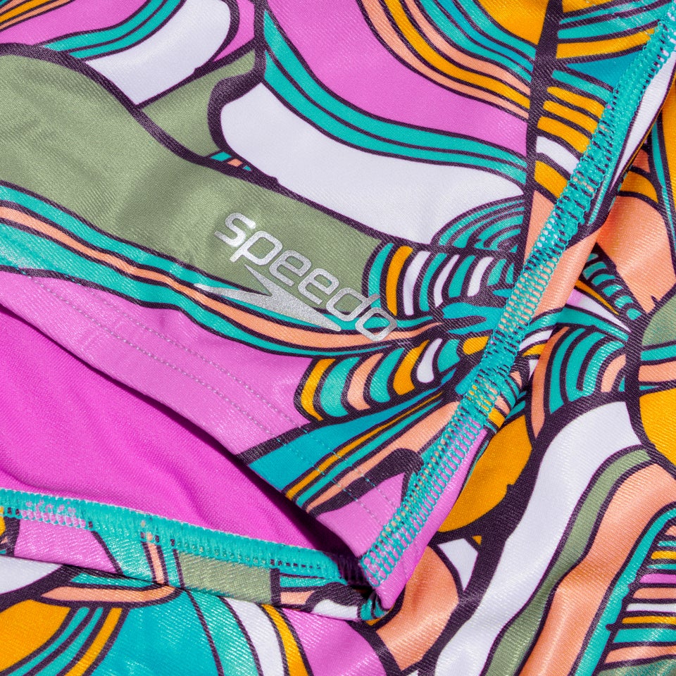 Herren Club Training Badehose mit digitalem Allover-Print, 17 cm Blau/Grün