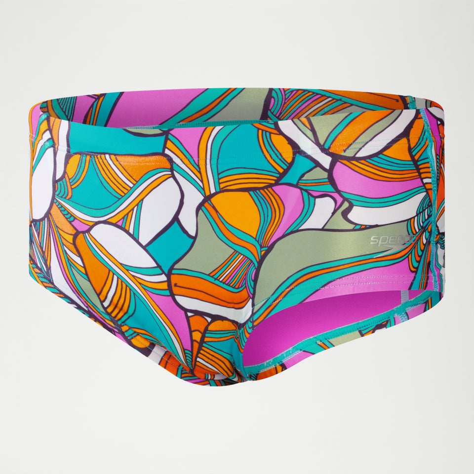 Herren Club Training Badehose mit digitalem Allover-Print, 17 cm Blau/Grün