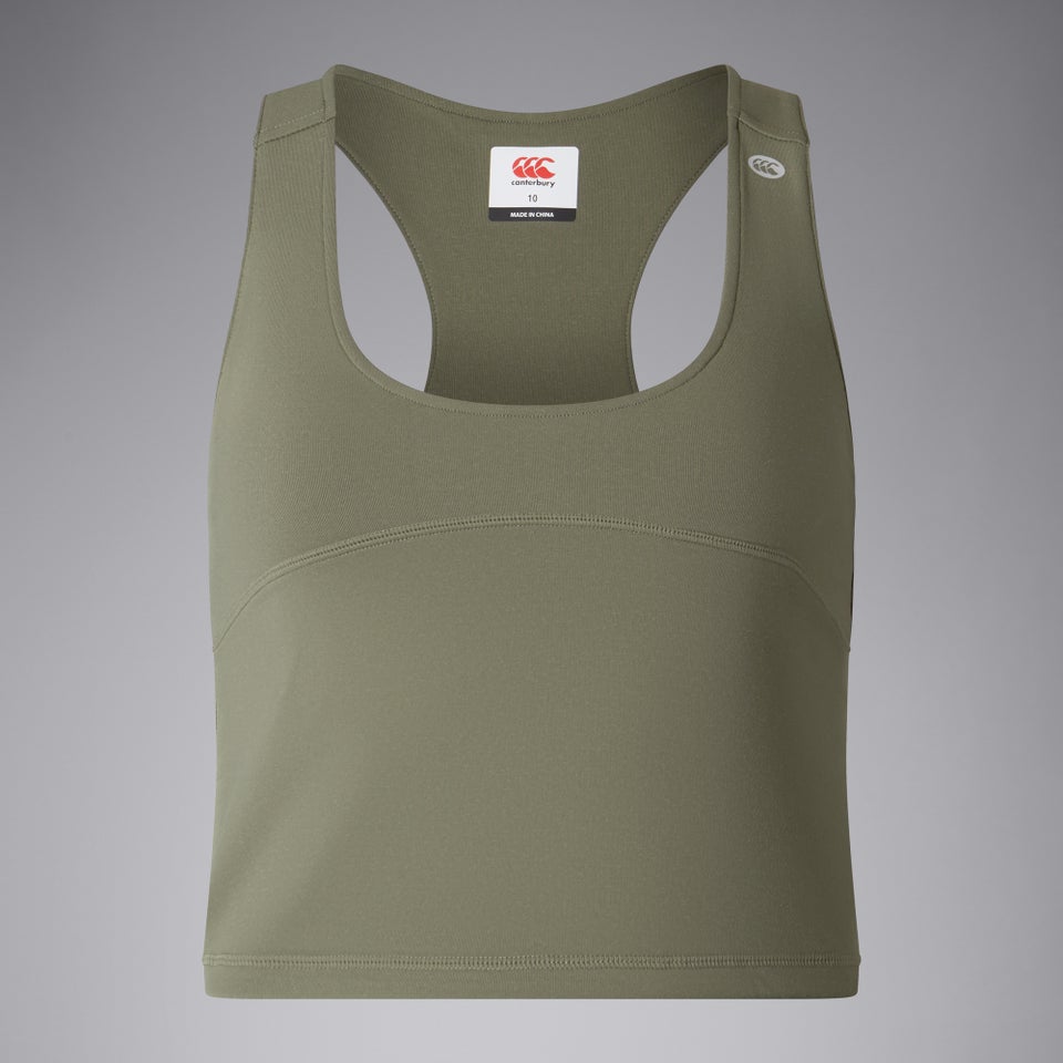 Womens Convex Crop Vest Green