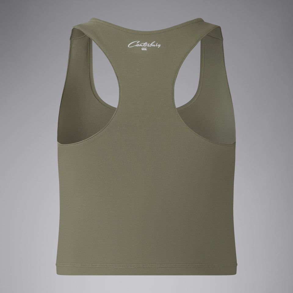 Womens Convex Crop Vest Green