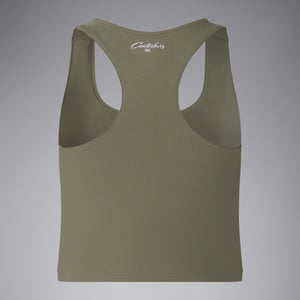 Womens Convex Crop Vest Green