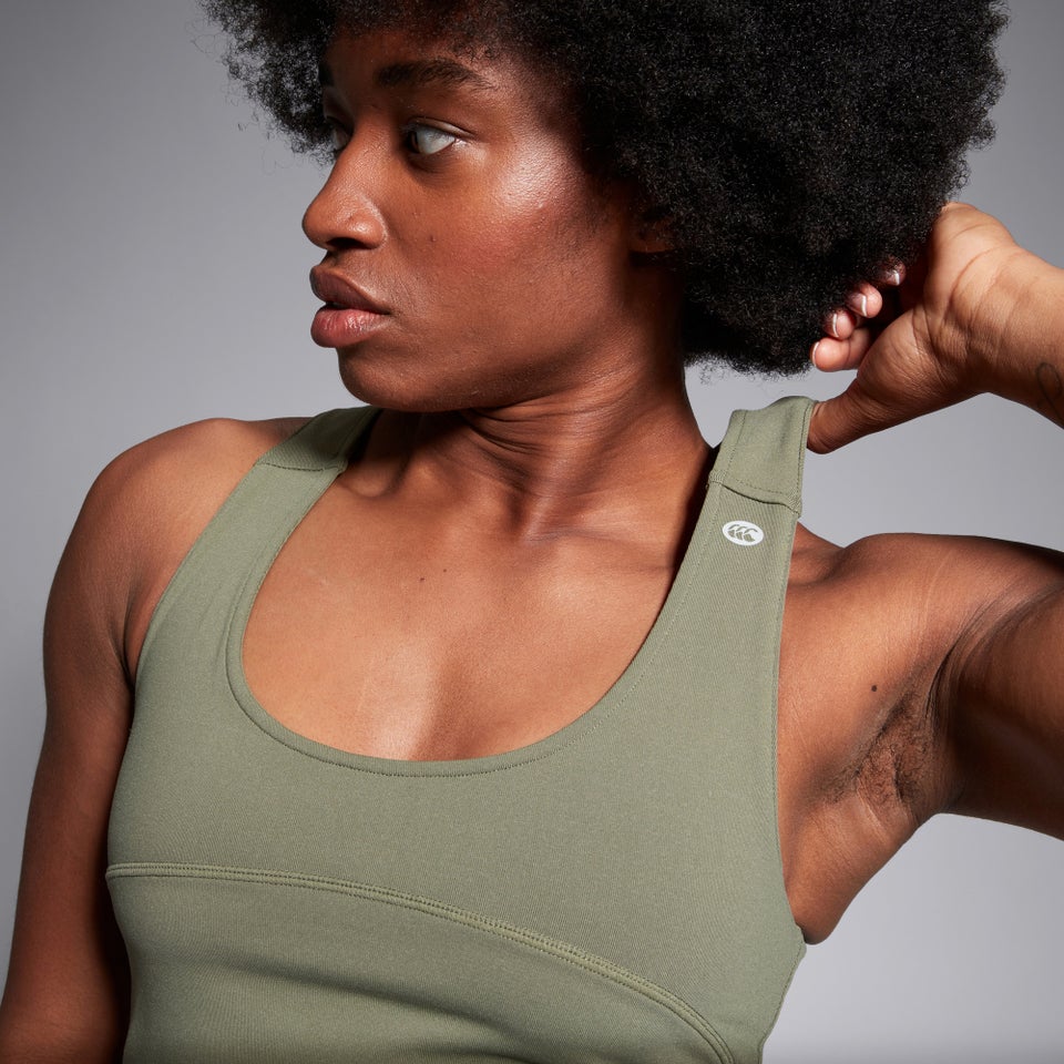 Womens Convex Crop Vest Green